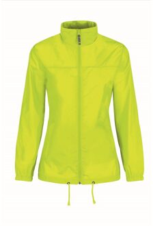 B&C Windjas/regenjas voor dames geel maat S