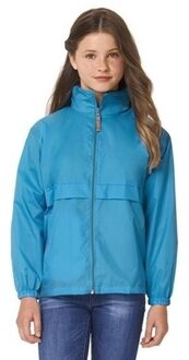 B&C Windjas/regenjas voor meisjes aquablauw