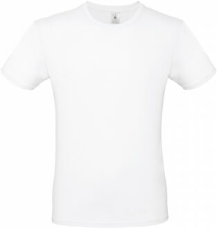 B&C Wit basic grote maten t-shirt - met ronde hals - voor heren - katoen 3XL