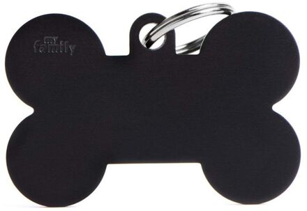 B - Hondenpenning - Zwart - XL - 48x31 mm