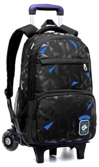 B-LIFE Compact Rolling Rugzak Voor Business College Student En Reizen Commuter Tas Op Wieltjes Duurzaam Materiaal Tablet Pocket Blauw