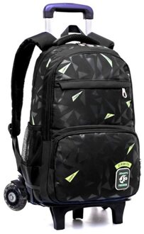 B-LIFE Compact Rolling Rugzak Voor Business College Student En Reizen Commuter Tas Op Wieltjes Duurzaam Materiaal Tablet Pocket zwart