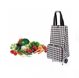 B-LIFE Foldable Shopping Bag with Wheels Collapsible Shopping Cart Trolley Bag on Wheels for Fruits Vegetables Grocery Cart