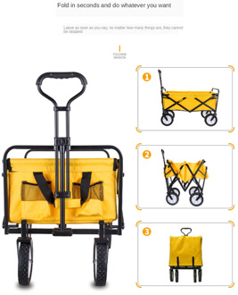 B-LIFE Folding Shopping Cart Outdoor Utility Wagon Collapsible Garden Cart Heavy Duty or Shopping/Camping/Garden/Beach