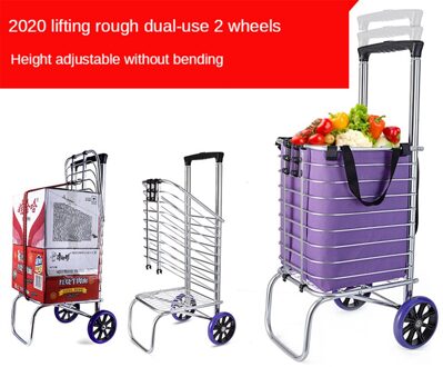 B-LIFE Lichtgewicht Winkelwagentje Met Herbruikbare Verwisselbare Boodschappentas Compact Staande Vouw Zware Trap Klimmen Wielen Bruin