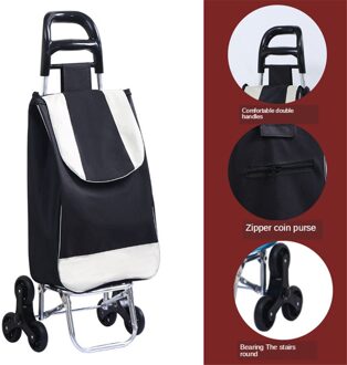 B-LIFE Lichtgewicht Winkelwagentje Met Herbruikbare Verwisselbare Tas Met Compact Staande Vouw Boodschappen Vouwen Draagbare Hand Truck Q 1