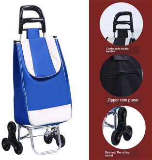 B-LIFE Lichtgewicht Winkelwagentje Met Herbruikbare Verwisselbare Tas Met Compact Staande Vouw Boodschappen Vouwen Draagbare Hand Truck Q 2