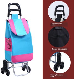 B-LIFE Lichtgewicht Winkelwagentje Met Herbruikbare Verwisselbare Tas Met Compact Staande Vouw Boodschappen Vouwen Draagbare Hand Truck Q 5