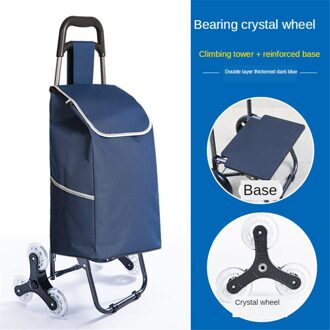 B-LIFE Opvouwbare Herbruikbare Trolley Shopping Hand Truck Waterdichte Opvouwbare Utility Winkelwagen Met Telescopische Handvat En Wielen Zilver