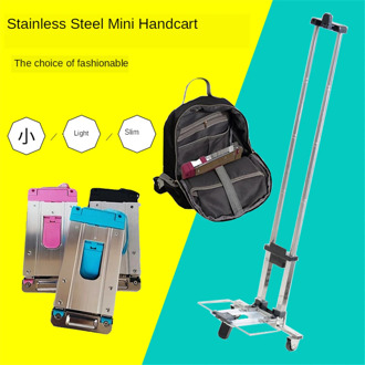 B-LIFE Portable Folding Hand Truck Dolly Utility Cart Foldable Trolley Push Luggage Flatbed Cart Mini Size Heavy Duty