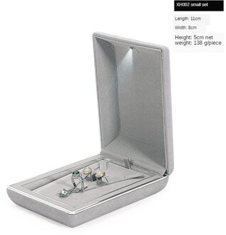 B-LIFE Ring Sieraden Opbergdoos Box Oorbellen Teller Display Props Met Led Voorstel Engagement Wedding p 4