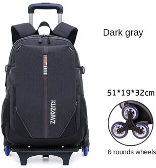 B-LIFE Rolling Rugzak Grote Wielen Rugzak Laptop Trolley Zwart Carry Bagage Compact Rolling Rugzak Voor Business Q 1