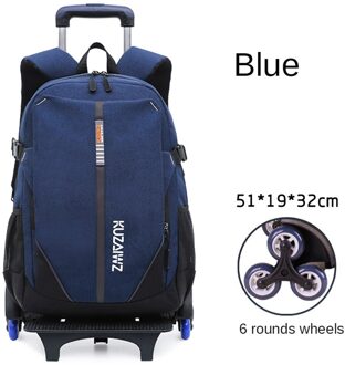 B-LIFE Rolling Rugzak Grote Wielen Rugzak Laptop Trolley Zwart Carry Bagage Compact Rolling Rugzak Voor Business Q 2