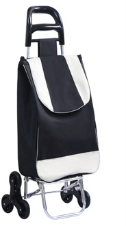 B-LIFE Shopping Cart with Wheels Stair Climber Carts 2 in1 Grocery Foldable with Large Removeable Bag Adjustable Handle