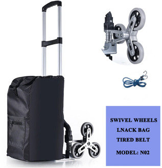 B-LIFE Stair Climbing Cart All Terrain Stair Climbing Hand Truck with Bungee Cord Portable Folding Trolley for Upstairs Cargo