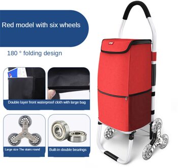 B-LIFE Verbeterde Winkelen Trolley 2in1 Opvouwbare Winkelwagen Hand Truck Super Laden 50Kg Arbeidsbesparende Voor Trap Klimmen Q 1