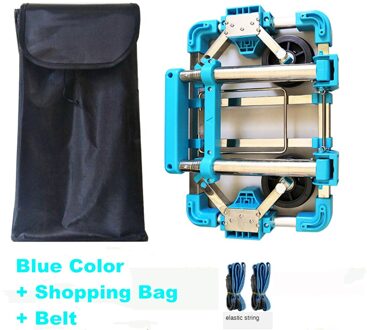 B-LIFE Vouwen Hand Truck Draagbare Dolly Compact Utility Bagage Kar Met 50Kg Zware 4 Wielen Verstelbare Handgreep Voor moving Q 2