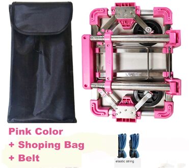 B-LIFE Vouwen Hand Truck Draagbare Dolly Compact Utility Bagage Kar Met 50Kg Zware 4 Wielen Verstelbare Handgreep Voor moving Q 3