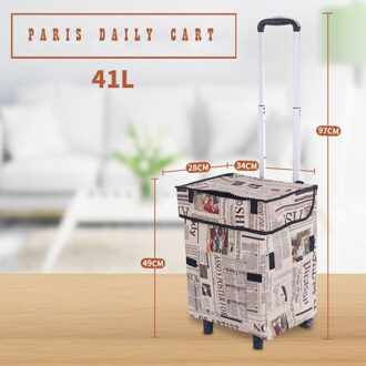 B-LIFE Winkelwagentjes Super Laden Kruidenier Opvouwbare Groenten Zak Met Extra Grote Wasmand Utility Winkelwagen Bonus Verstelbare zwart