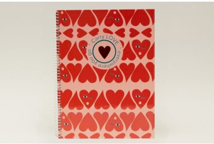 B'log hearts love - spiraal schrift a5, gelinieerd
