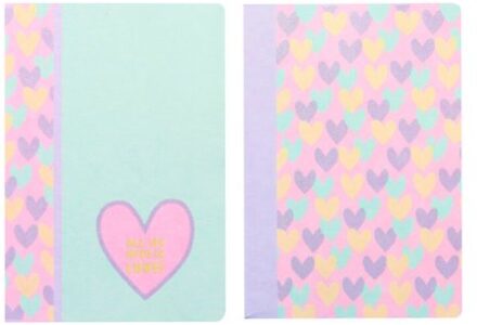 B'log hearts - schrift a5, geruit