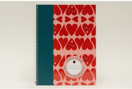 B'log hearts stripe - spiraal schrift a4, gelinieerd