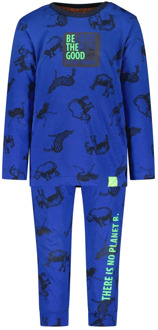 B.Nosy Baby jongens pyjama sleepy animal Blauw - 80