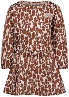 B.Nosy Baby meisjes jurk lucky leopard Bruin - 80