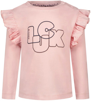 B.Nosy Baby meisjes shirt luck coral blush Roze - 74
