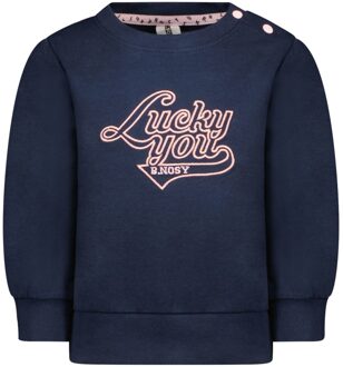 B.Nosy Baby meisjes sweater lucky you Blauw - 74