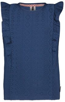 B.Nosy Meisjes blouse - Tessa - Lake blauw - Maat 104