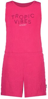 B.Nosy Meisjes jumpsuit - Teddy - Helder roze - Maat 104