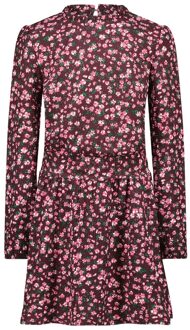B.Nosy Meisjes jurk bloemenprint roze - Elynn - Active paisley - Maat 158/164