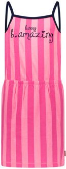 B.Nosy Meisjes mouwloze jurk met elastieke taille cute stripe Roze - 116