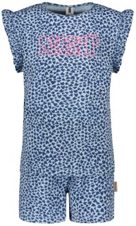 B.Nosy Meisjes pyjama - Hartjes blauw - Maat 116