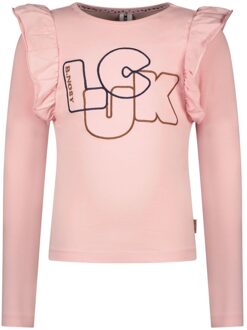 B.Nosy Meisjes shirt met geborduurde print luck coral blush Roze - 116