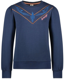 B.Nosy Meisjes sweater vieve navy Blauw - 116
