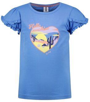 B.Nosy Meisjes t-shirt - Philou - Soft blauw - Maat 122/128