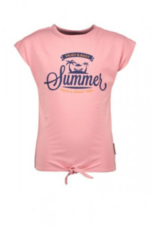 B.Nosy Meisjes t-shirt summer met knoop punch Roze - 116