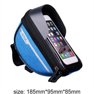B-SOUL Bike Fietsstuur Telefoon Bag Fietsen Voor Tube Touchscreen Fietstas Waterdicht Telefoon Houder Voor Outdoor Riding blauw