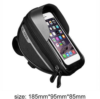 B-SOUL Bike Fietsstuur Telefoon Bag Fietsen Voor Tube Touchscreen Fietstas Waterdicht Telefoon Houder Voor Outdoor Riding zwart