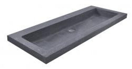 B-stone hardstenen meubelwastafel met 1 kraangat 100x46x5 cm, zwart