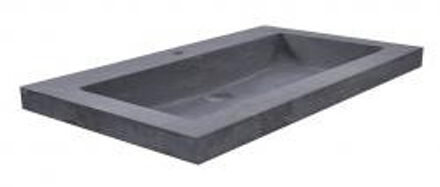 B-stone hardstenen meubelwastafel met 1 kraangat 60x46x5 cm, zwart