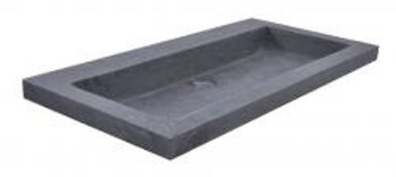 B-stone hardstenen meubelwastafel zonder kraangat 80x46x5 cm, zwart