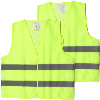 B-Tech Veiligheidshesje - 2x - Geel - one size?- met Reflectie - Veiligheidsvest - Reflectievest - Veilighe