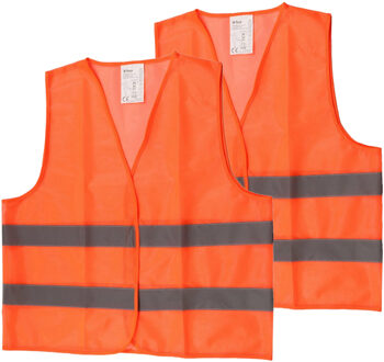 B-Tech Veiligheidshesje - 2x - Oranje - one size?- met Reflectie - Veiligheidsvest - Reflectievest - Veilig One size