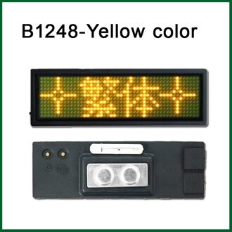 B1248Y, geel kleur Scrolling led naam tag badge visitekaartje LED scherm led teken Nemen op de bovenste kleding, t-shirts.