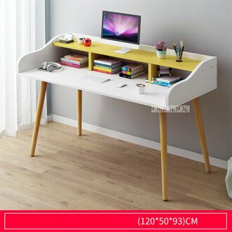 B2658 120 Cm Economische En Creatieve Houten Eenvoudige Bureau Dubbellaags Student Schrijven Laptop Bureau Slaapkamer Moderne Computer Bureau geel