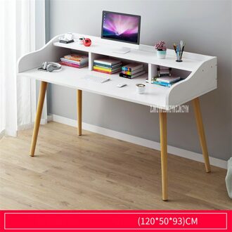 B2658 120 Cm Economische En Creatieve Houten Eenvoudige Bureau Dubbellaags Student Schrijven Laptop Bureau Slaapkamer Moderne Computer Bureau wit