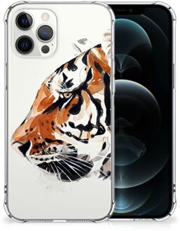 B2Ctelecom Anti Shock Bumper Case iPhone 12 Pro Max Smartphone hoesje met doorzichtige rand Tiger